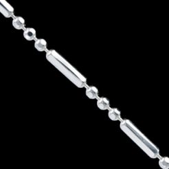Náramok strieborný, bead 3+1, diamond cut Dĺžka: 18cm