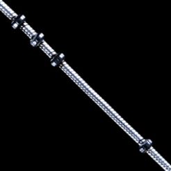 Retiazka strieborná, black chain/bead Dĺžka: 40cm