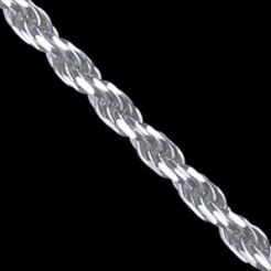 Retiazka strieborná, diamond cut rope Dĺžka: 40cm
