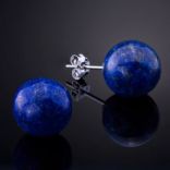 Náušnice s kameňom - Náušnice strieborné, lapis lazuli