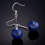Náušnice s kameňom - Náušnice strieborné, lapis lazuli
