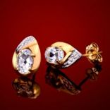 Diamantové náušnice - Náušnice zlaté, akvamaríny, diamanty