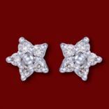 Diamantové náušnice - Náušnice zlaté, diamanty, hviezdy