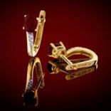 Diamantové náušnice - Náušnice zlaté, diamanty, rubíny