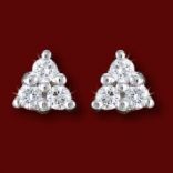 Diamantové náušnice - Náušnice zlaté, diamanty, trojuholníky