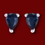Diamantové náušnice - Náušnice zlaté, modrý zafír, slzy