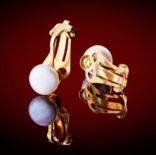 Diamantové náušnice - Náušnice zlaté, perly