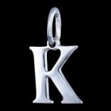 Prívesky bez kameňa - Prívesok strieborný, písmeno K (písmenko K)