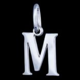 Prívesky bez kameňa - Prívesok strieborný, písmeno M (písmenko M)