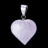Prívesky s kameňom - Prívesok strieborný, ružový quartz, srdce