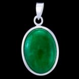 Prívesky s kameňom - Prívesok strieborný, zelený jadeit, medailón