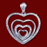 Diamantové prívesky - Prívesok zlatý, diamanty, srdce