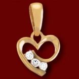 Diamantové prívesky - Prívesok zlatý, zirkón, srdce