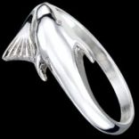 Prstene bez kameňov - Prsteň strieborný, delfín