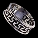 Prstene bez kameňov - Prsteň strieborný, grécky vzor