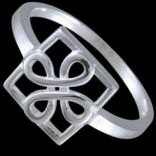 Prstene bez kameňov - Prsteň strieborný, keltský štvorec