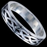 Prstene bez kameňov - Prsteň strieborný, prepletaný