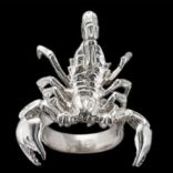 Prstene bez kameňov - Prsteň strieborný, škorpión Veľkosť 56