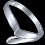 Prstene bez kameňov - Prsteň strieborný, tvar V