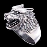 Prstene bez kameňov - Prsteň strieborný, vlk