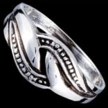 Prstene bez kameňov - Prsteň strieborný, vlny