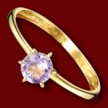 Diamantové prstene - Prsteň zlatý, ametyst, zásnubný