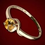Diamantové prstene - Prsteň zlatý, citrín