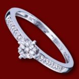 Diamantové prstene - Prsteň zlatý, diamanty, zásnubný