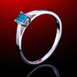 Diamantové prstene - Prsteň zlatý, modrý diamant