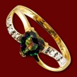 Diamantové prstene - Prsteň zlatý, mystický topás, diamanty, srdce
