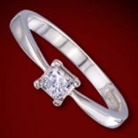 Diamantové prstene - Prsteň zlatý, štvorcový, diamant