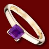 Diamantové prstene - Prsteň zlatý, zásnubný, ametyst