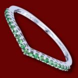 Diamantové prstene - Prsteň zlatý, zelený granát, obrúčka
